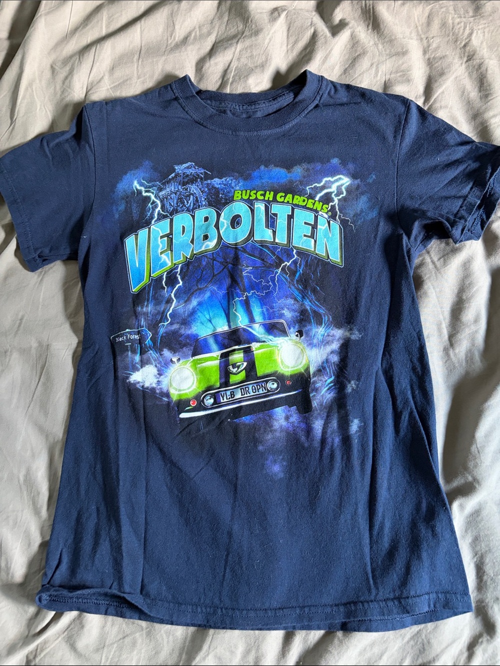 Busch Gardens Verbolten Short Sleeve Graphic Tee - Navy Blue